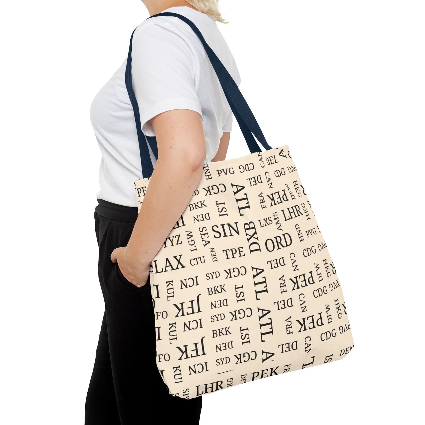 Signature Airport Code Designer Tote Bag for Travel Lovers