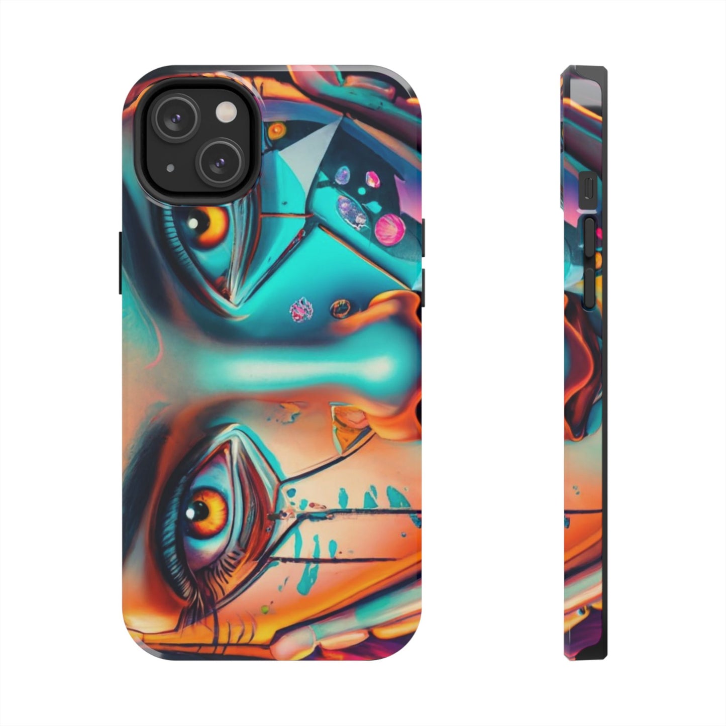 Cybergirl, Dystopian Cyberpunk themed Phone Case with Lofi Aesthetic and Robotic Vaporwave Feel