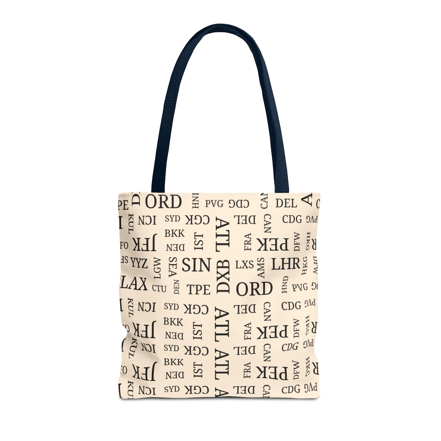 Signature Airport Code Designer Tote Bag for Travel Lovers