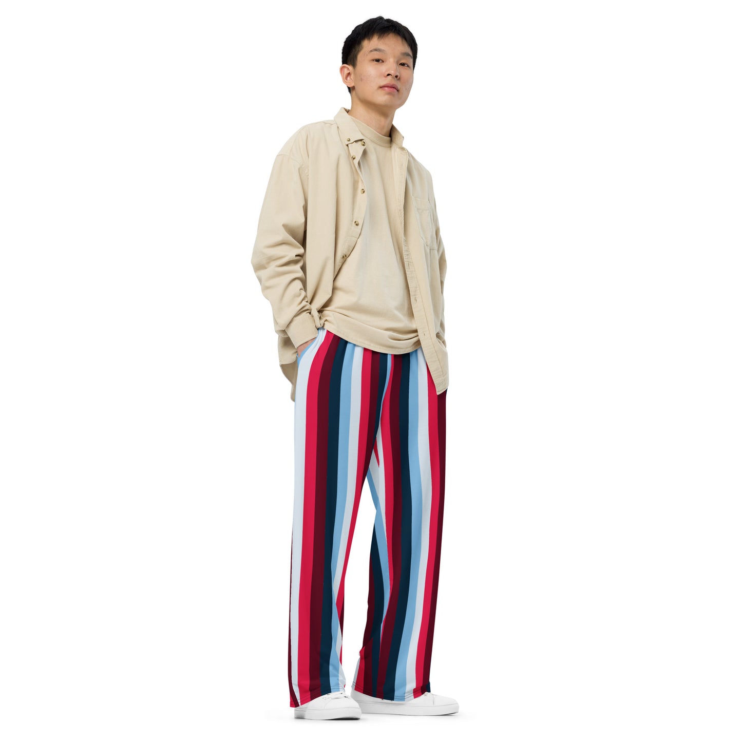 Wide-Leg Jogger Pants, Raspberry Treat Colors, Travel, Leisure and Lounge Wear