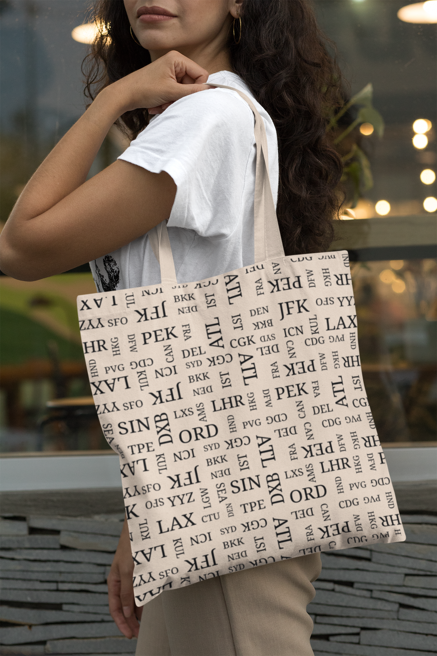 Signature Airport Code Designer Tote Bag for Travel Lovers