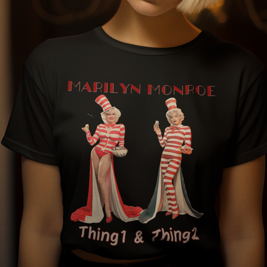 Marilyn Monroe Halloween T-shirt Costume as Thing-1 and Thing-2